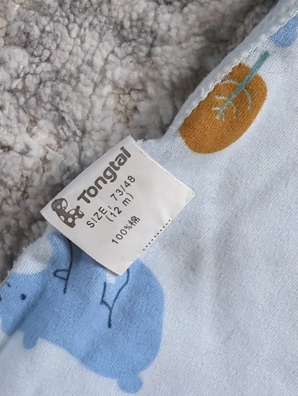 Tong Tai Blue Bear-Print Baby One-Piece Size 12 Months